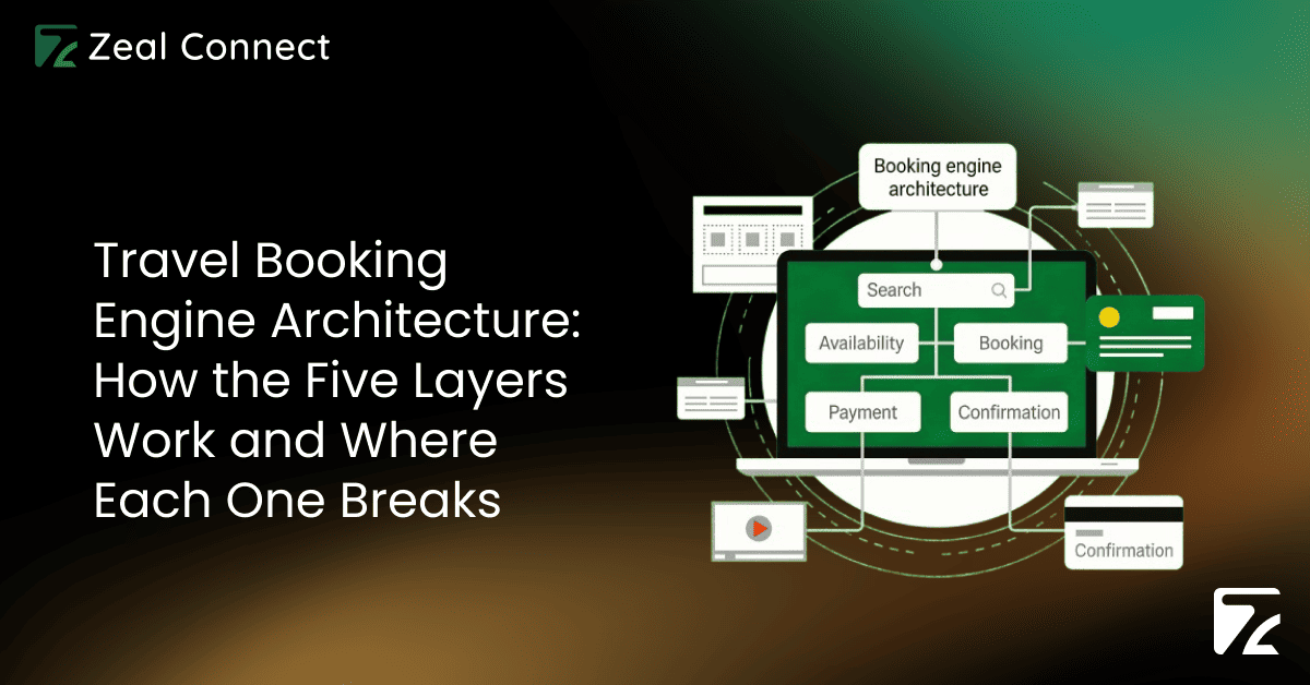 Travel Booking Engine Architecture_ How the Five Layers Work and Where Each One Breaks -Zeal Connect